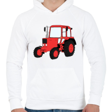 PRINTFASHION Traktor - Férfi kapucnis pulóver - Fehér