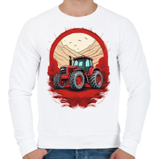 PRINTFASHION Traktor - Férfi pulóver - Fehér