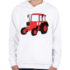PRINTFASHION Traktor - Gyerek kapucnis pulóver - Fehér gyerek pulóver, kardigán