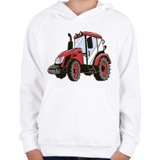 PRINTFASHION Traktor - Gyerek kapucnis pulóver - Fehér