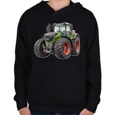 PRINTFASHION Traktor - Gyerek kapucnis pulóver - Fekete gyerek pulóver, kardigán