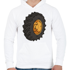 PRINTFASHION Traktor kerék - Férfi kapucnis pulóver - Fehér férfi pulóver, kardigán