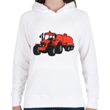 PRINTFASHION Traktor  - Női kapucnis pulóver - Fehér női pulóver, kardigán