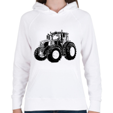 PRINTFASHION traktor - Női kapucnis pulóver - Fehér