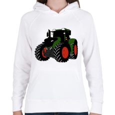 PRINTFASHION Traktor  - Női kapucnis pulóver - Fehér