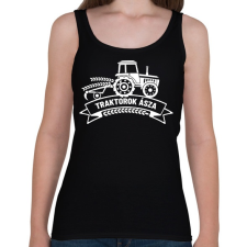 PRINTFASHION Traktorok ásza - Fehér - Női atléta - Fekete női trikó