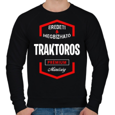 PRINTFASHION Traktoron prémium minőség - Férfi pulóver - Fekete