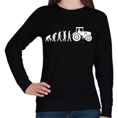PRINTFASHION Traktoros evolúció - Női pulóver - Fekete