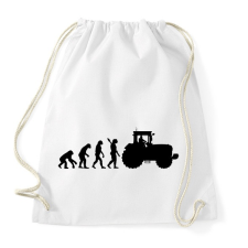 PRINTFASHION Traktoros evolúció - Sportzsák, Tornazsák - Fehér tornazsák