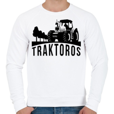 PRINTFASHION Traktoros - Férfi pulóver - Fehér