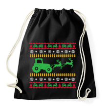 PRINTFASHION Traktoros karácsony - Sportzsák, Tornazsák - Fekete tornazsák