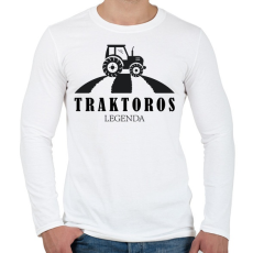 PRINTFASHION Traktoros legenda - Férfi hosszú ujjú póló - Fehér