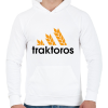 PRINTFASHION Traktoros márkaparódia - Férfi kapucnis pulóver - Fehér
