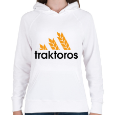 PRINTFASHION Traktoros márkaparódia - Női kapucnis pulóver - Fehér női pulóver, kardigán