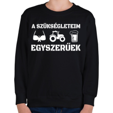 PRINTFASHION Traktoros szükségletek - Gyerek pulóver - Fekete