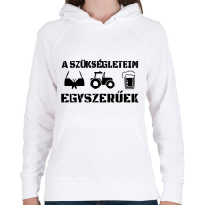 PRINTFASHION Traktoros szükségletek - Női kapucnis pulóver - Fehér