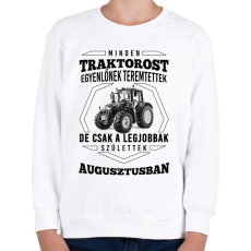 PRINTFASHION TRAKTOROS SZÜLINAP - Augusztus - Gyerek pulóver - Fehér