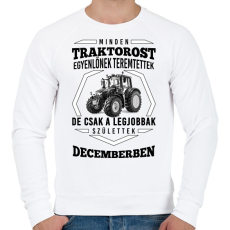 PRINTFASHION TRAKTOROS SZÜLINAP - December - Férfi pulóver - Fehér
