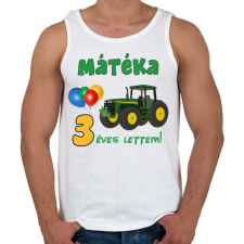 PRINTFASHION Traktoros szülinap - Férfi atléta - Fehér atléta, trikó