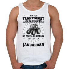 PRINTFASHION TRAKTOROS SZÜLINAP - Január - Férfi atléta - Fehér
