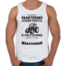 PRINTFASHION TRAKTOROS SZÜLINAP - Március - Férfi atléta - Fehér atléta, trikó