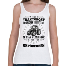PRINTFASHION TRAKTOROS SZÜLINAP - Október - Női atléta - Fehér női trikó