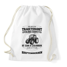 PRINTFASHION TRAKTOROS SZÜLINAP - Szeptember - Sportzsák, Tornazsák - Fehér tornazsák