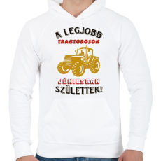 PRINTFASHION Traktoros szülinapja június - Férfi kapucnis pulóver - Fehér