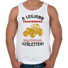 PRINTFASHION Traktoros szülinapja május - Férfi atléta - Fehér atléta, trikó