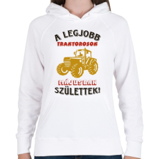 PRINTFASHION Traktoros szülinapja május - Női kapucnis pulóver - Fehér