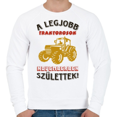 PRINTFASHION Traktoros szülinapja november - Férfi pulóver - Fehér