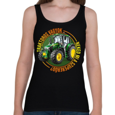 PRINTFASHION Traktoros vagyok, neked mi a szupererőd? - Női atléta - Fekete női trikó