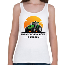 PRINTFASHION Traktorosok közt a király - Női atléta - Fehér női trikó