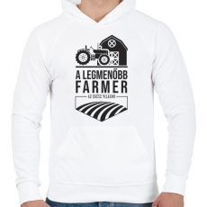 PRINTFASHION Traktorosoké a világ - Férfi kapucnis pulóver - Fehér