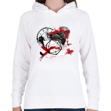 PRINTFASHION Trash polka D20 - Női kapucnis pulóver - Fehér