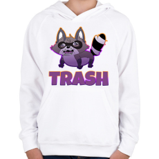 PRINTFASHION Trashpanda - Gyerek kapucnis pulóver - Fehér