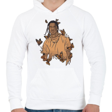 PRINTFASHION Travis Scott - Férfi kapucnis pulóver - Fehér férfi pulóver, kardigán