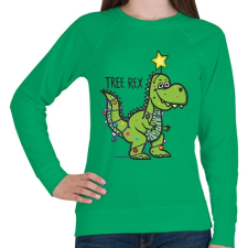PRINTFASHION Tree-rex - Női pulóver - Zöld női pulóver, kardigán
