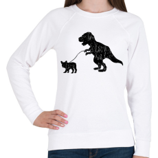 PRINTFASHION Trex kutyát sétáltat - Női pulóver - Fehér