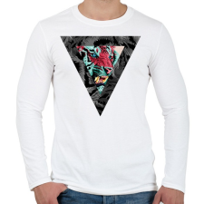PRINTFASHION Triangle designed Lion - Férfi hosszú ujjú póló - Fehér férfi póló