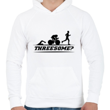 PRINTFASHION Triatlon - Férfi kapucnis pulóver - Fehér férfi pulóver, kardigán