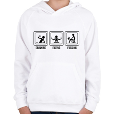 PRINTFASHION Triatlon  - Gyerek kapucnis pulóver - Fehér