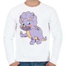 PRINTFASHION Triceratopsz - Férfi pulóver - Fehér