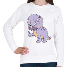 PRINTFASHION Triceratopsz - Női pulóver - Fehér
