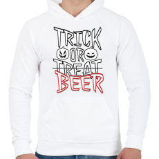 PRINTFASHION Trick or Beer - Férfi kapucnis pulóver - Fehér