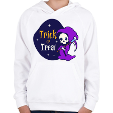 PRINTFASHION Trick or Treat 2 - Gyerek kapucnis pulóver - Fehér gyerek pulóver, kardigán