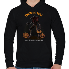 PRINTFASHION Trick or Treat demogorgon - Férfi kapucnis pulóver - Fekete férfi pulóver, kardigán