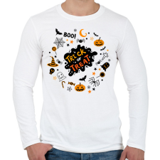 PRINTFASHION Trick or Treat - Férfi hosszú ujjú póló - Fehér férfi póló