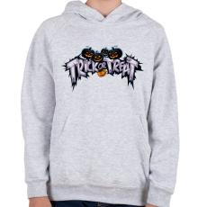 PRINTFASHION Trick or Treat - Gyerek kapucnis pulóver - Sport szürke