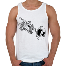 PRINTFASHION trombita - Férfi atléta - Fehér atléta, trikó